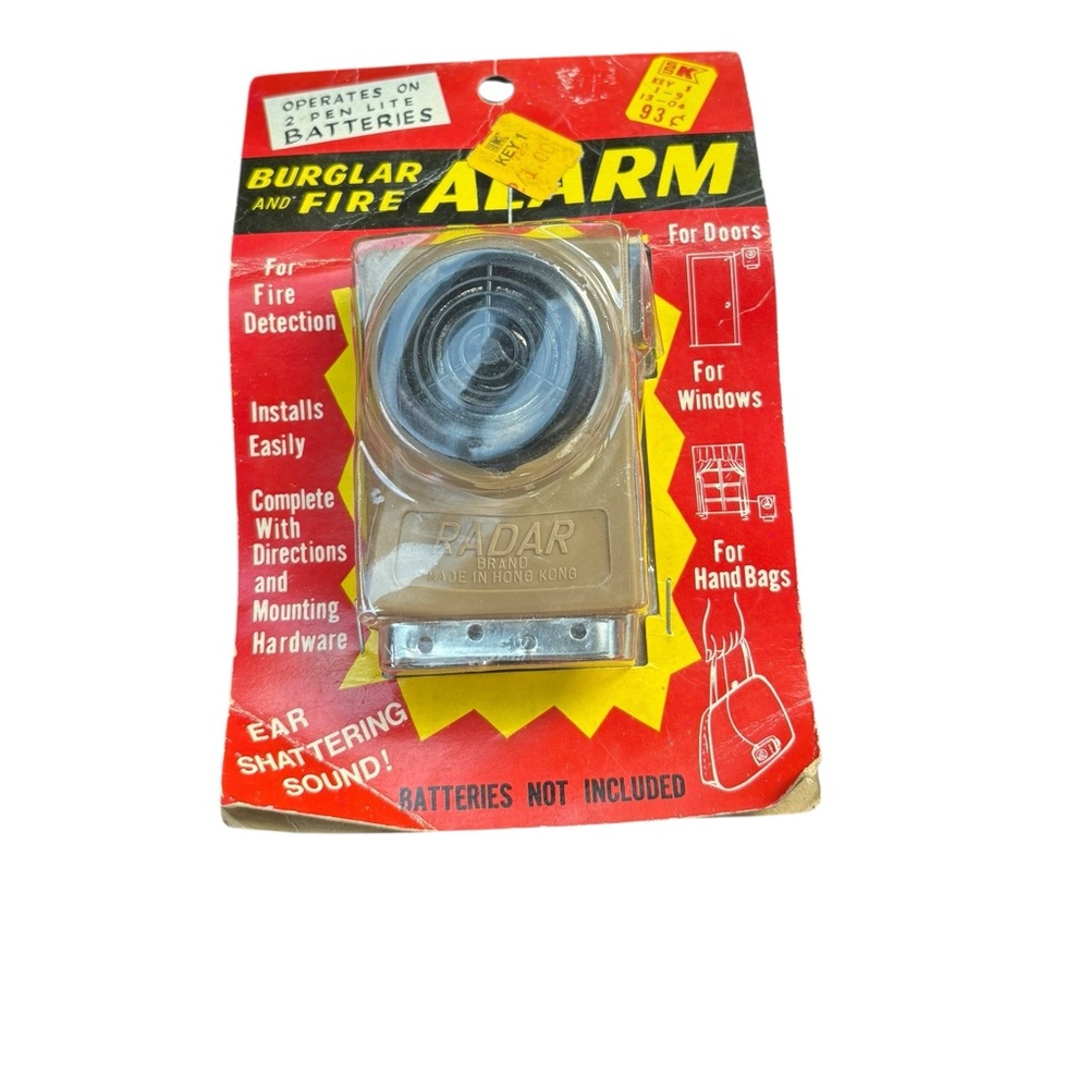 Vtg NOS Radar Brand Burglar Fire Alarm Doors Windows Handbags S.S Kresge USA